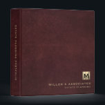 Leather Luxury Gold Initial Logo 3 Ring Binder<br><div class="desc">Designed for Estate Planners and Law and Legal firms. This binder is ideal for organizing your client's portfolio information.</div>