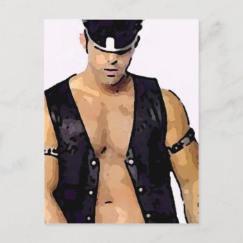 Leather Man Postcard by LoveMale at Zazzle