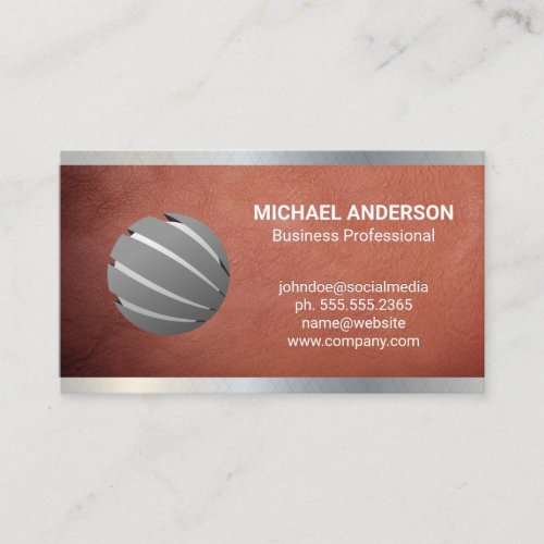 Leather Metal  Modern Logo Business Card