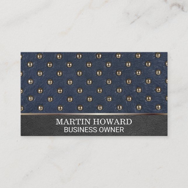 Leather Metallic Jewels Business Card (Front)
