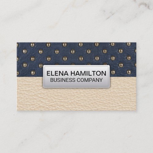 Leather  Metallic Upholstered Background Business Card