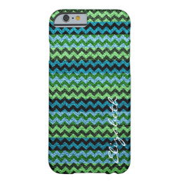 Leather Mint Chevron Stripes Pattern Barely There iPhone 6 Case