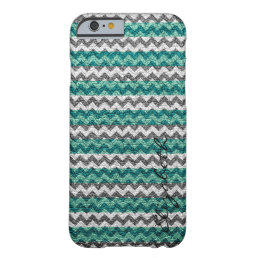 Leather Mint White Chevron Stripes Pattern Barely There iPhone 6 Case
