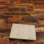 Leather Mouse Pad w/ Engraved Business Card Holder (Front)