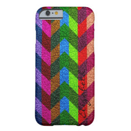 Leather Multicolor Chevron Stripes Barely There iPhone 6 Case