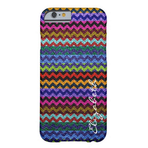 Leather Multicolor Chevron Stripes Pattern 10 Barely There iPhone 6 Case