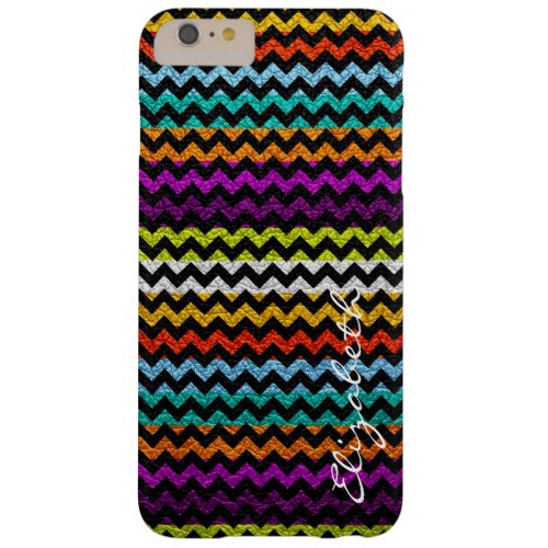 Leather Multicolor Chevron Stripes Pattern 11 Barely There iPhone 6 Plus Case