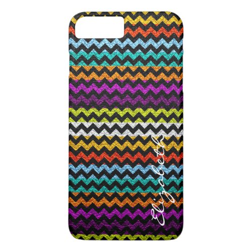 Leather Multicolor Chevron Stripes Pattern 11 iPhone 8 Plus7 Plus Case