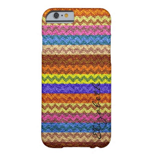 Leather Multicolor Chevron Stripes Pattern 3 Barely There iPhone 6 Case