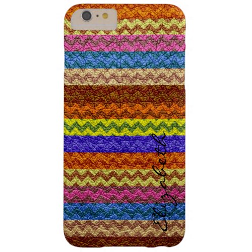 Leather Multicolor Chevron Stripes Pattern 3 Barely There iPhone 6 Plus Case