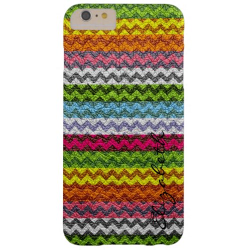 Leather Multicolor Chevron Stripes Pattern 4 Barely There iPhone 6 Plus Case