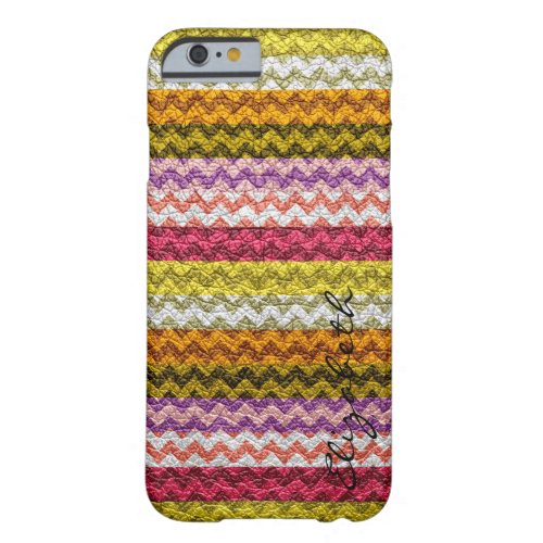 Leather Multicolor Chevron Stripes Pattern 5 Barely There iPhone 6 Case