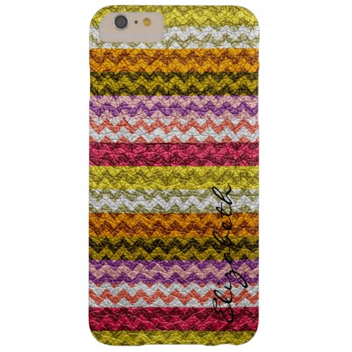 Leather Multicolor Chevron Stripes Pattern 5 Barely There iPhone 6 Plus Case