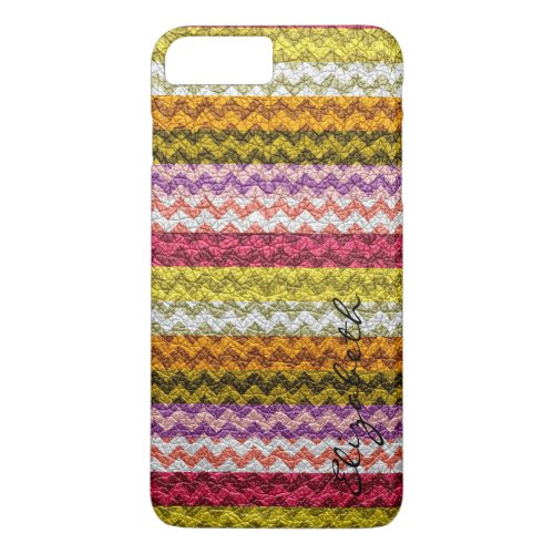Leather Multicolor Chevron Stripes Pattern 5 iPhone 8 Plus7 Plus Case