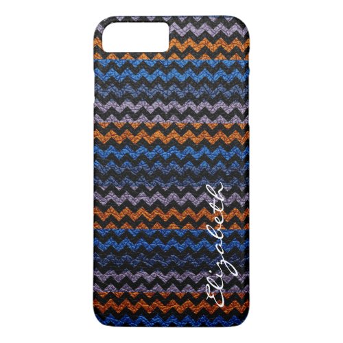 Leather Multicolor Chevron Stripes Pattern 6 iPhone 8 Plus7 Plus Case