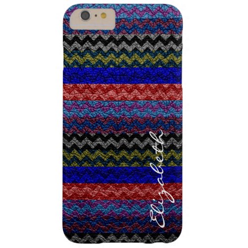 Leather Multicolor Chevron Stripes Pattern 7 Barely There iPhone 6 Plus Case