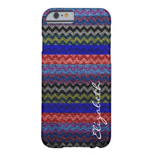 Leather Multicolor Chevron Stripes Pattern 7 Barely There iPhone 6 Case