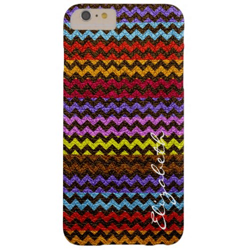 Leather Multicolor Chevron Stripes Pattern 8 Barely There iPhone 6 Plus Case