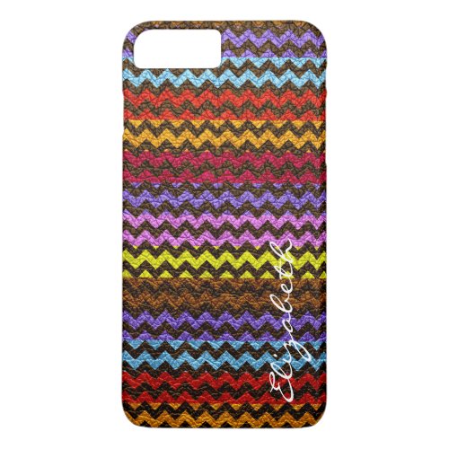 Leather Multicolor Chevron Stripes Pattern 8 iPhone 8 Plus7 Plus Case