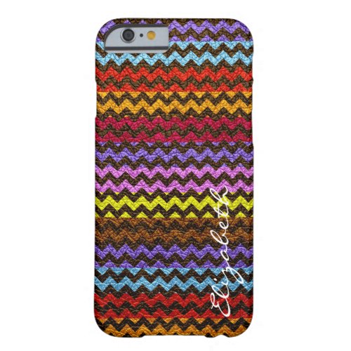 Leather Multicolor Chevron Stripes Pattern 8 Barely There iPhone 6 Case