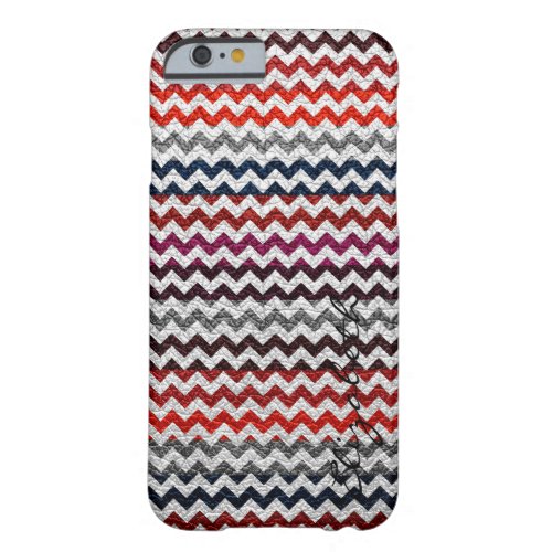 Leather Multicolor Chevron Stripes Pattern 9 Barely There iPhone 6 Case