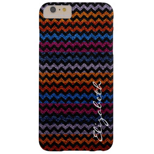 Leather Multicolor Chevron Stripes Pattern Barely There iPhone 6 Plus Case