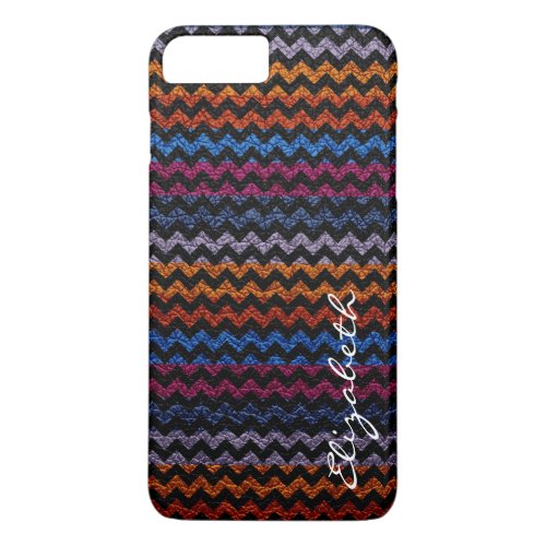 Leather Multicolor Chevron Stripes Pattern iPhone 8 Plus7 Plus Case