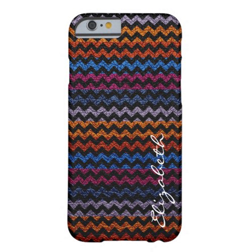 Leather Multicolor Chevron Stripes Pattern Barely There iPhone 6 Case