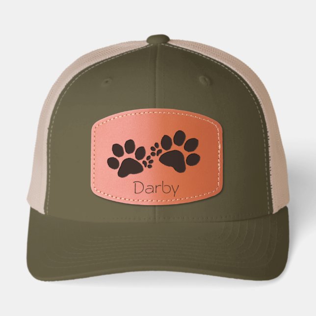 Leather Patch Hat – Polydactyl Paws (Front)