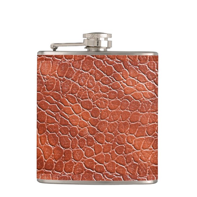 Leather Pattern Hip Flask (Front)