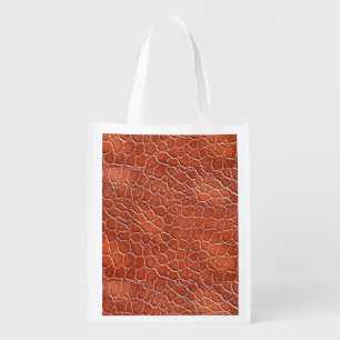Leather Pattern Reusable Grocery Bag
