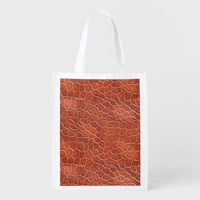 Leather Pattern Reusable Grocery Bag (Front)