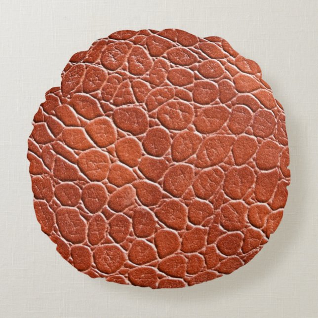 Leather Pattern Round Pillow (Front)