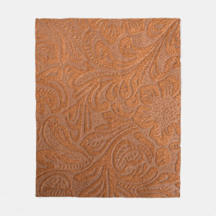 Leather pattern that is faux or fake fleece blanket