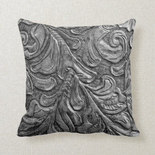 Leather Pattern Western Wedding Throw Pillow