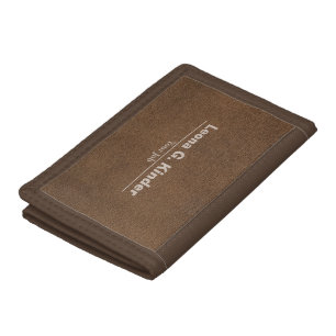 Leather Personalized Name & Profession Tri-fold Wallet