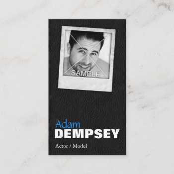 Leather Photo Actor Model Business Cards by sunnymars at Zazzle