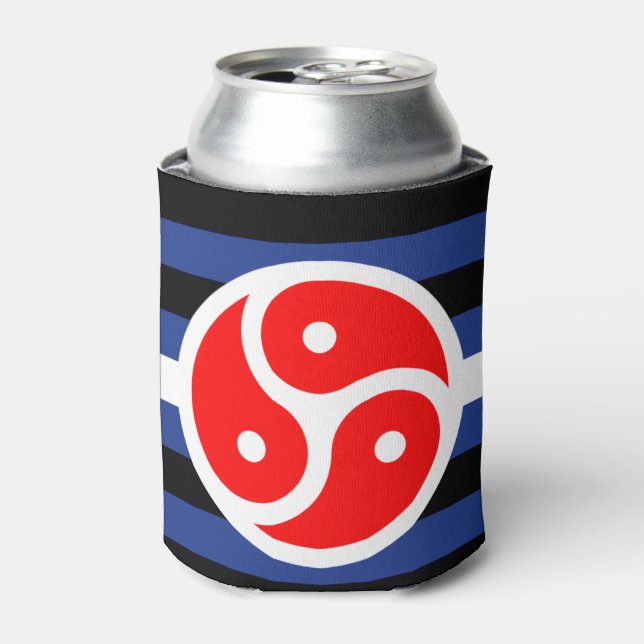 Leather Practice Pride Flag Can Cooler (Can Front)