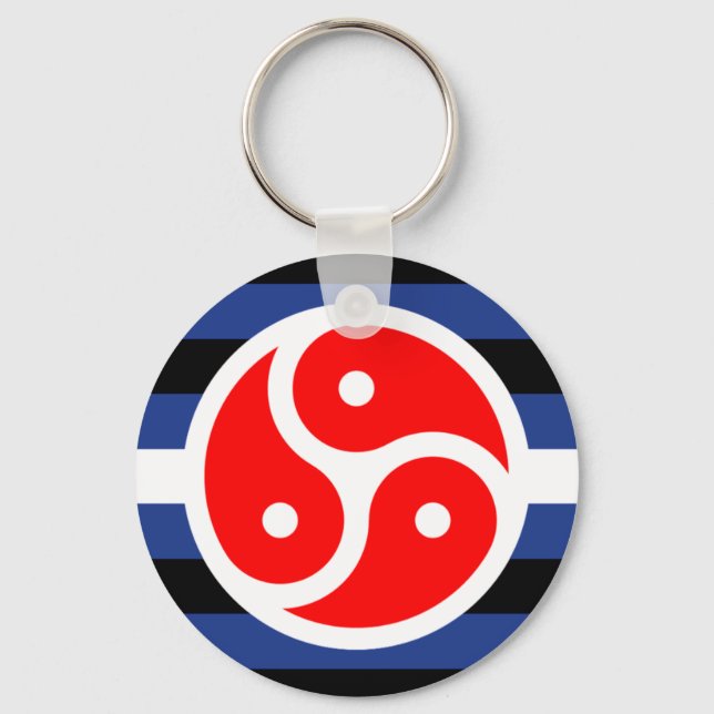 Leather Practice Pride Flag Keychain (Front)