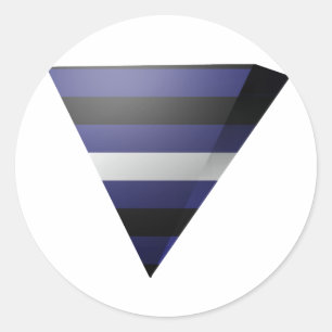 LEATHER PRIDE 3D TRIANGLE CLASSIC ROUND STICKER