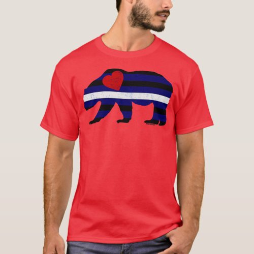 Leather Pride Bear with Red Heart BearlyBrand T_Shirt