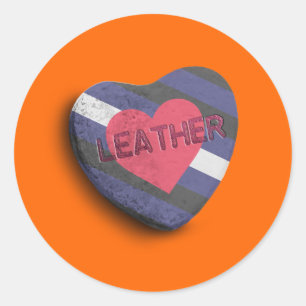 LEATHER PRIDE CANDY CLASSIC ROUND STICKER