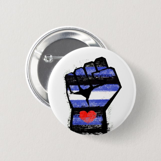 Leather Pride Fist Button (Front & Back)