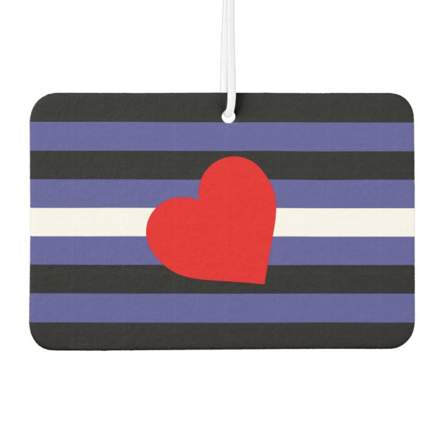 Leather Pride Flag and Heart Air Freshener (Front)