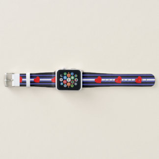 Leather Pride Flag and Heart Apple Watch Band