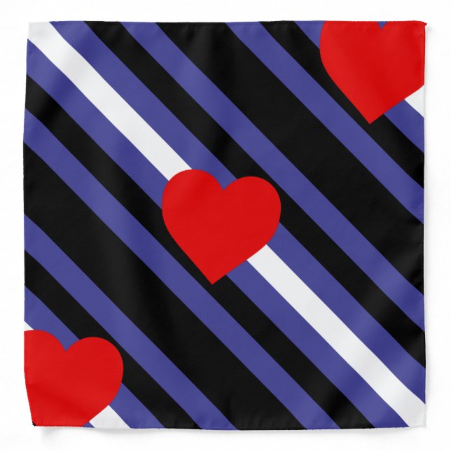 Leather Pride Flag and Heart Bandana (Front)