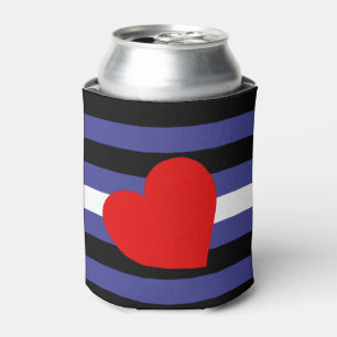 Leather Pride Flag and Heart Can Cooler