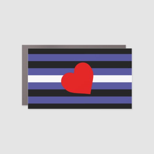 Leather Pride Flag and Heart Car Magnet