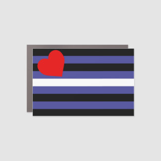 Leather Pride Flag and Heart Car Magnet