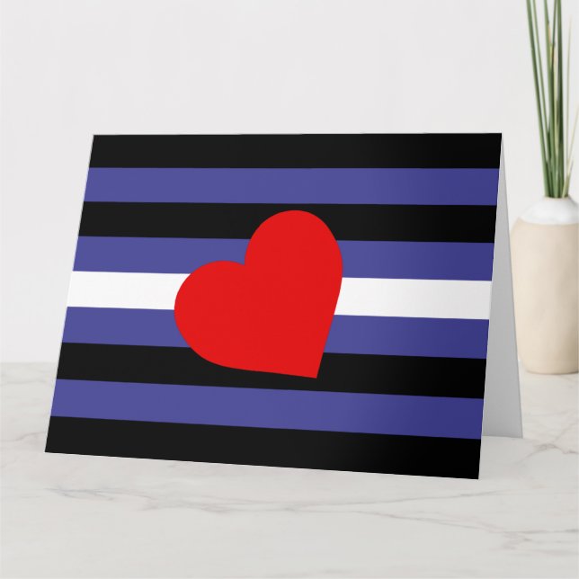 Leather Pride Flag and Heart Card (Front)